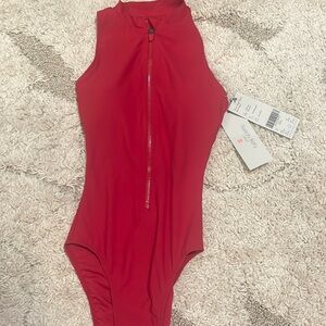 Sweaty Betty Vista High Neck Swimsuit In Resort Red Size XS New